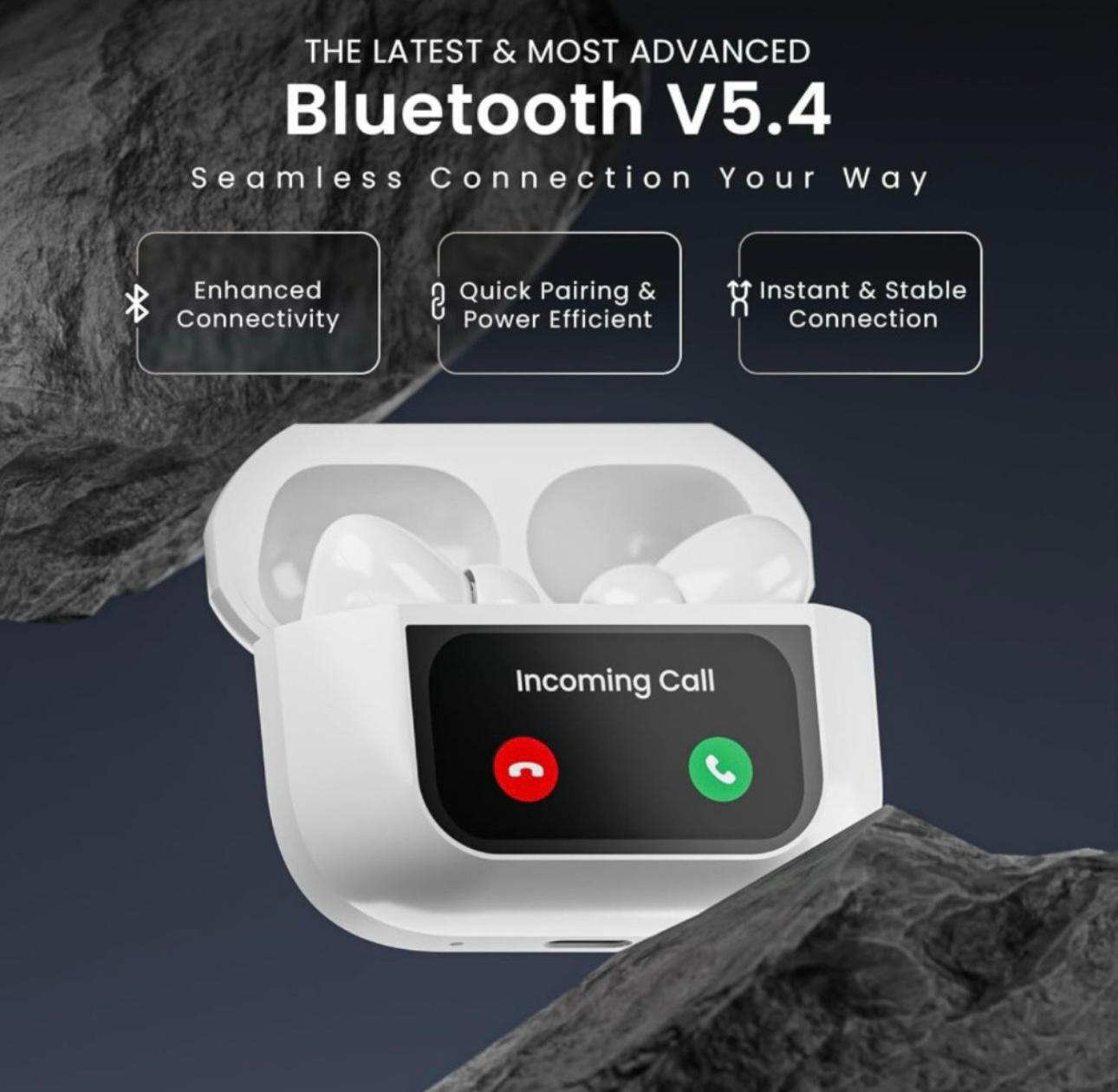 Wireless Earbuds with LCD Touchscreen