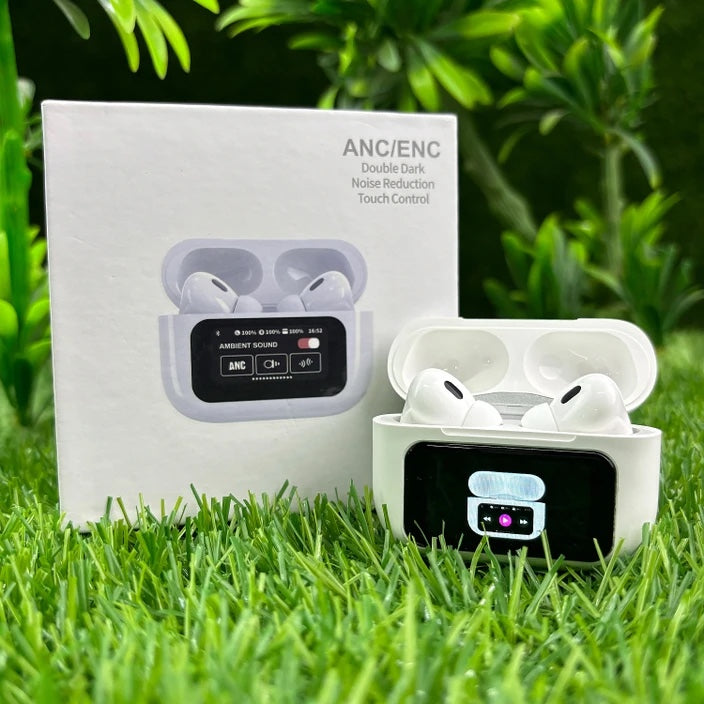 Wireless Earbuds with LCD Touchscreen